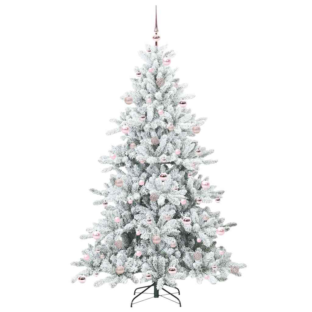 Artificial Hinged Christmas Tree White 210 cm PVC and Steel
