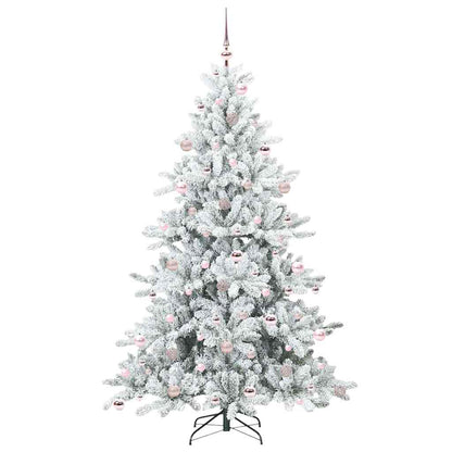 Artificial Hinged Christmas Tree White 210 cm PVC and Steel
