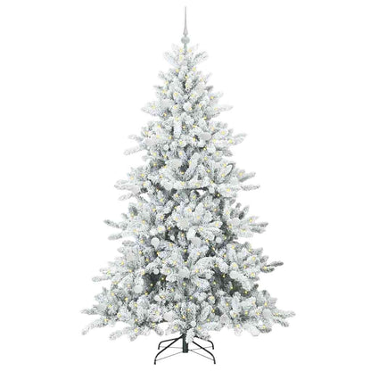 Artificial Hinged Christmas Tree White 210 cm PVC and Steel