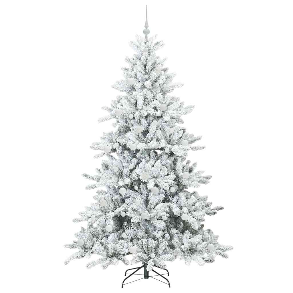 Artificial Hinged Christmas Tree White 210 cm PVC and Steel