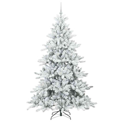 Artificial Hinged Christmas Tree White 210 cm PVC and Steel