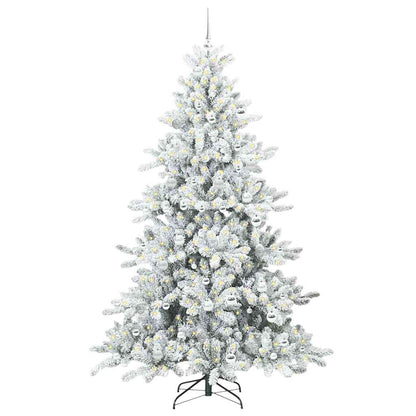 Artificial Hinged Christmas Tree White 210 cm PVC and Steel