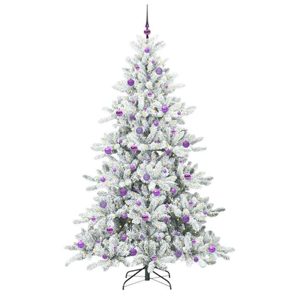 Artificial Hinged Christmas Tree White 210 cm PVC and Steel