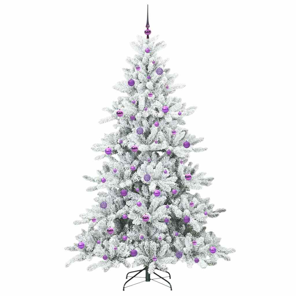 Artificial Hinged Christmas Tree White 210 cm PVC and Steel