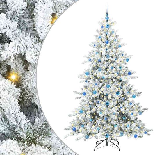 Artificial Hinged Christmas Tree White 210 cm PVC and Steel