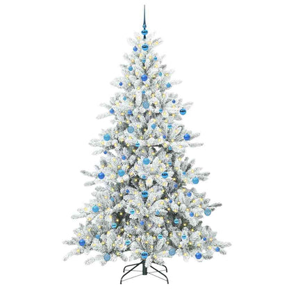 Artificial Hinged Christmas Tree White 210 cm PVC and Steel