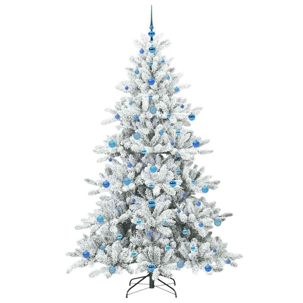 Artificial Hinged Christmas Tree White 210 cm PVC and Steel