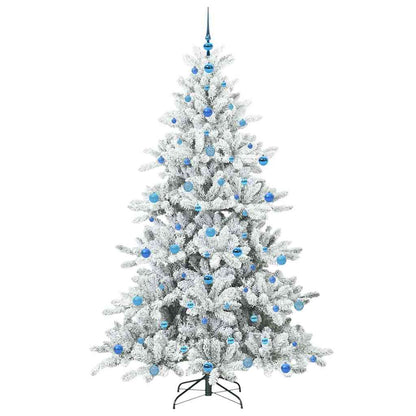 Artificial Hinged Christmas Tree White 210 cm PVC and Steel