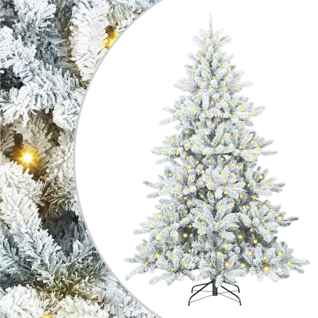 Artificial Hinged Christmas Tree White 240 cm PVC and Steel