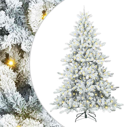 Artificial Hinged Christmas Tree White 240 cm PVC and Steel