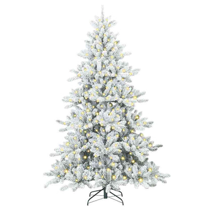 Artificial Hinged Christmas Tree White 240 cm PVC and Steel