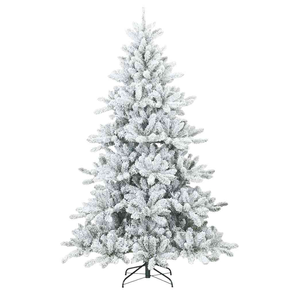Artificial Hinged Christmas Tree White 240 cm PVC and Steel