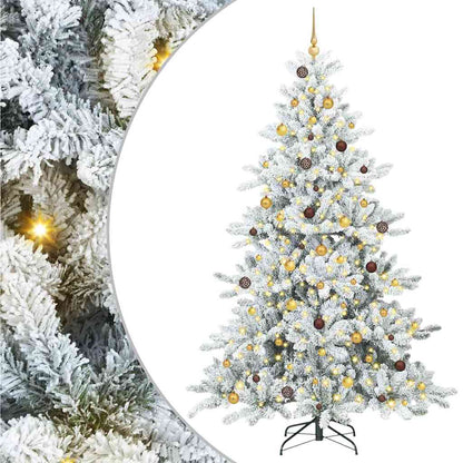 Artificial Hinged Christmas Tree White 240 cm PVC and Steel