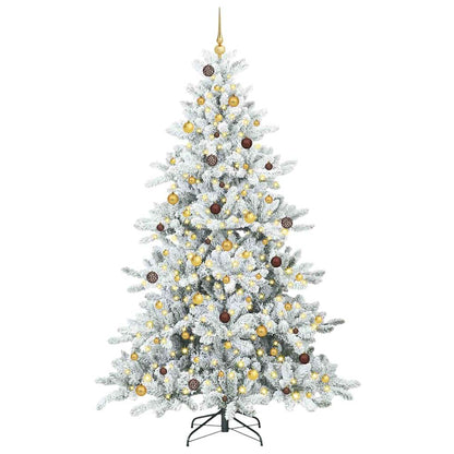 Artificial Hinged Christmas Tree White 240 cm PVC and Steel