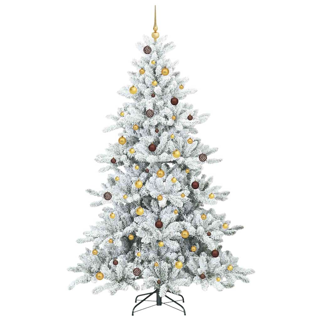 Artificial Hinged Christmas Tree White 240 cm PVC and Steel