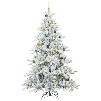 Artificial Hinged Christmas Tree White 240 cm PVC and Steel