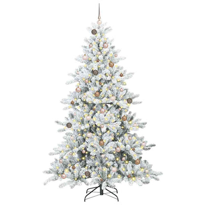 Artificial Hinged Christmas Tree White 240 cm PVC and Steel