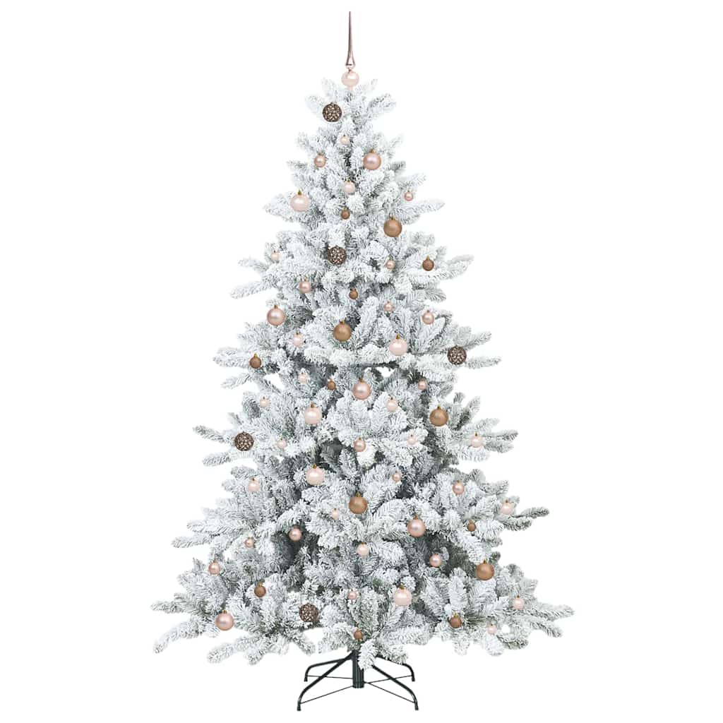 Artificial Hinged Christmas Tree White 240 cm PVC and Steel