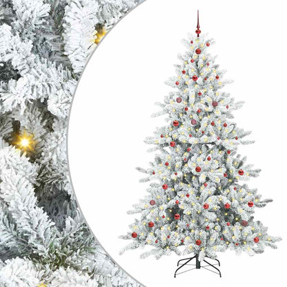 Artificial Hinged Christmas Tree White 240 cm PVC and Steel