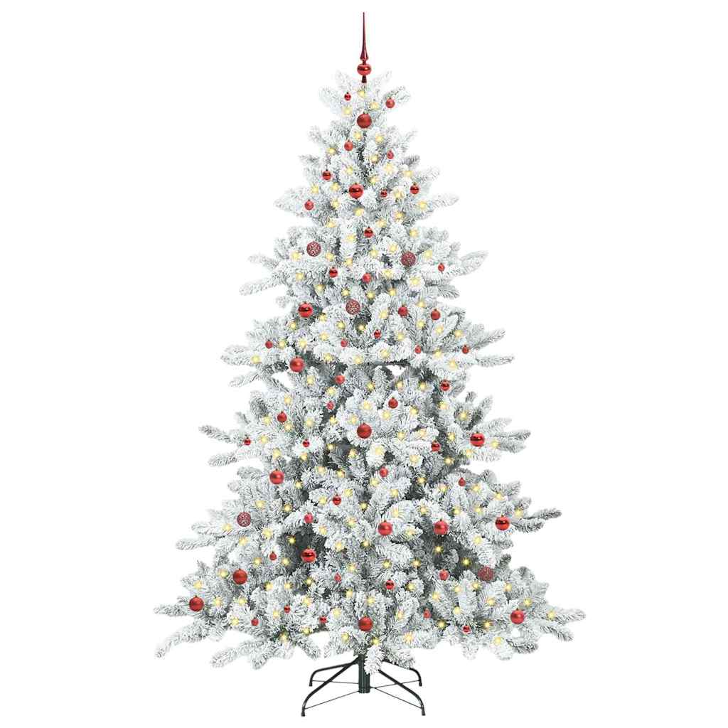 Artificial Hinged Christmas Tree White 240 cm PVC and Steel
