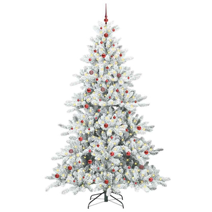 Artificial Hinged Christmas Tree White 240 cm PVC and Steel