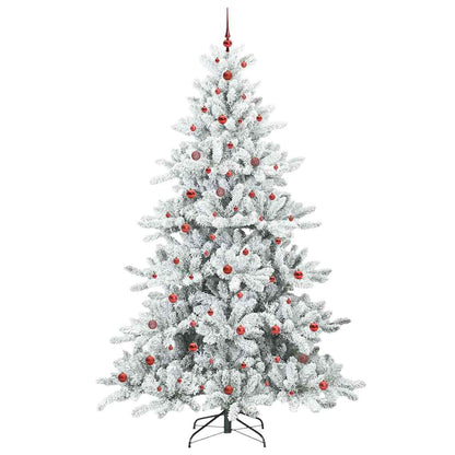 Artificial Hinged Christmas Tree White 240 cm PVC and Steel