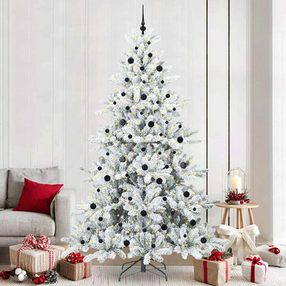 Artificial Hinged Christmas Tree White 240 cm PVC and Steel