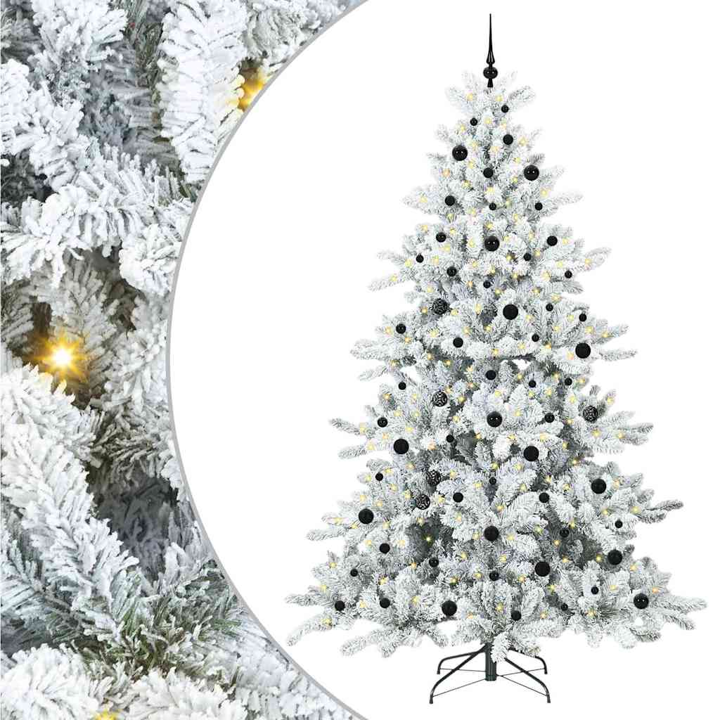 Artificial Hinged Christmas Tree White 240 cm PVC and Steel