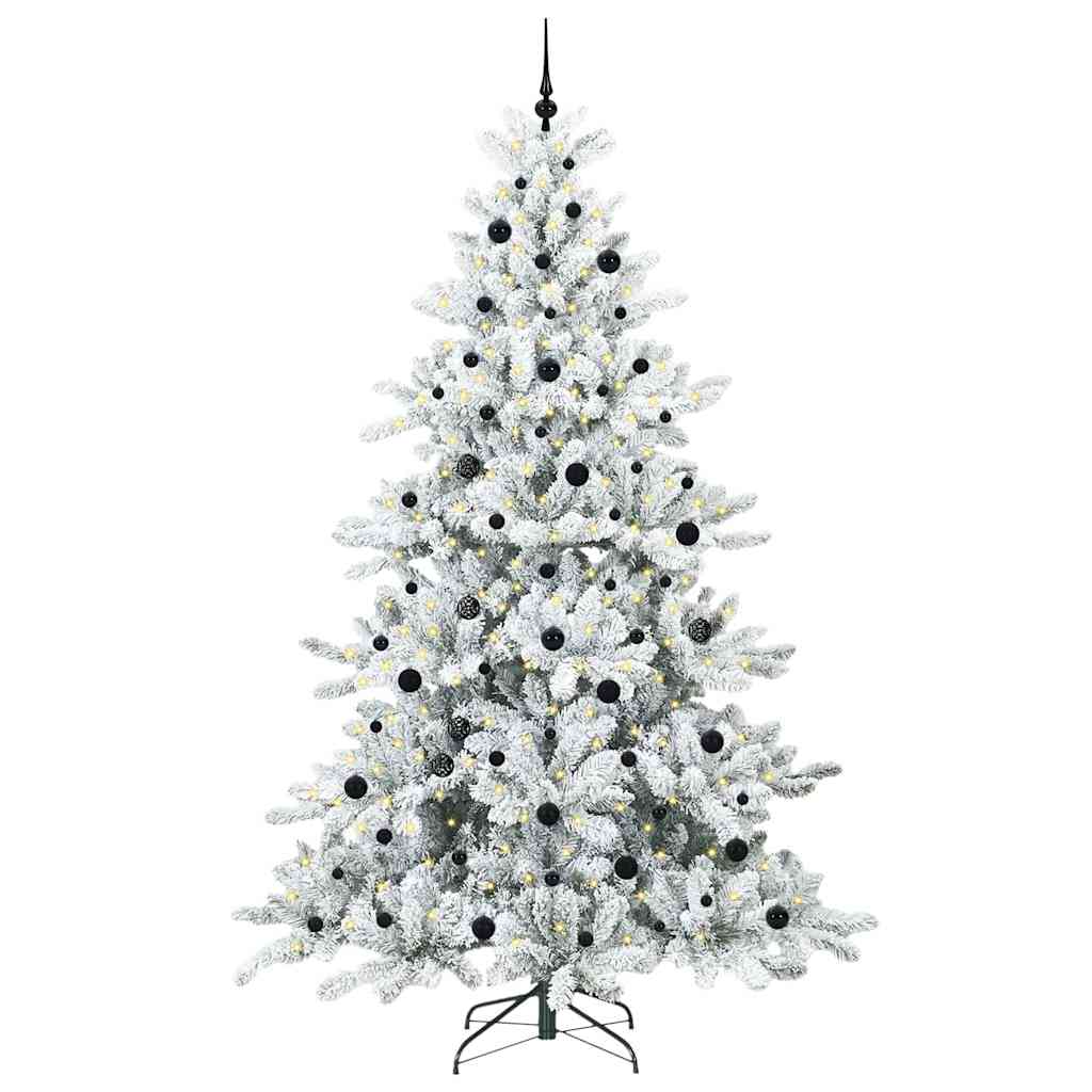 Artificial Hinged Christmas Tree White 240 cm PVC and Steel