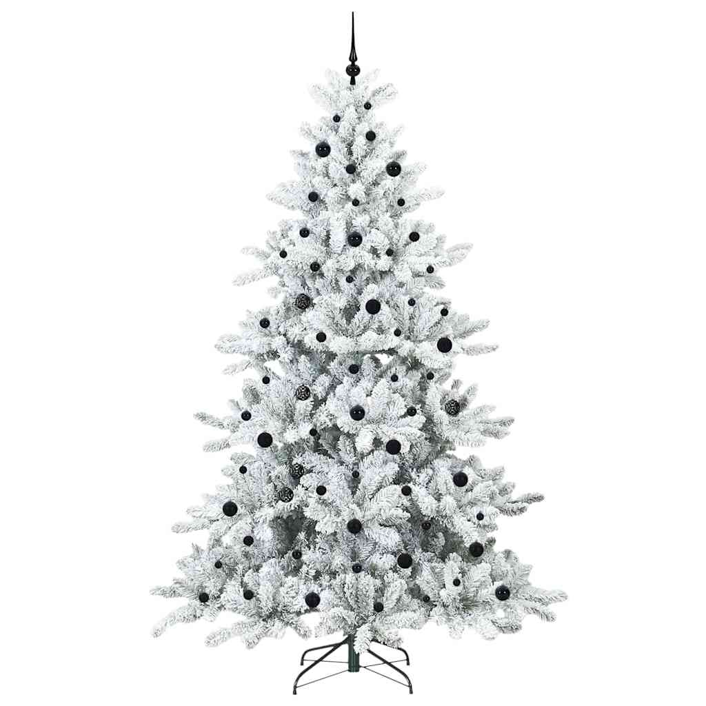 Artificial Hinged Christmas Tree White 240 cm PVC and Steel