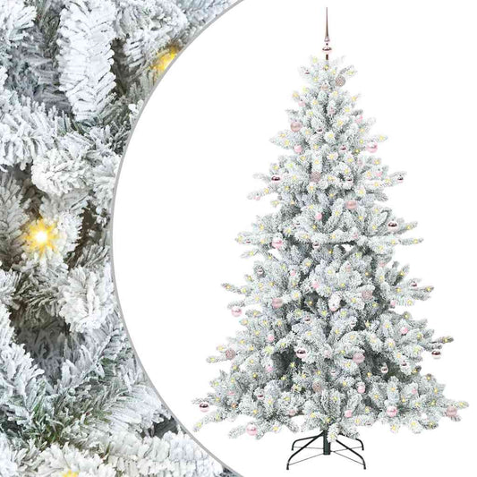 Artificial Hinged Christmas Tree White 240 cm PVC and Steel