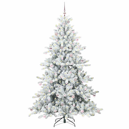 Artificial Hinged Christmas Tree White 240 cm PVC and Steel