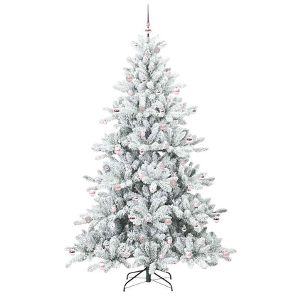 Artificial Hinged Christmas Tree White 240 cm PVC and Steel