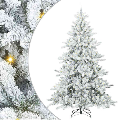 Artificial Hinged Christmas Tree White 240 cm PVC and Steel