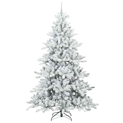 Artificial Hinged Christmas Tree White 240 cm PVC and Steel
