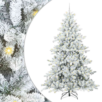Artificial Hinged Christmas Tree White 240 cm PVC and Steel