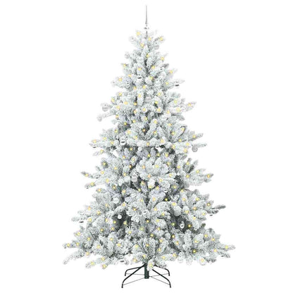 Artificial Hinged Christmas Tree White 240 cm PVC and Steel