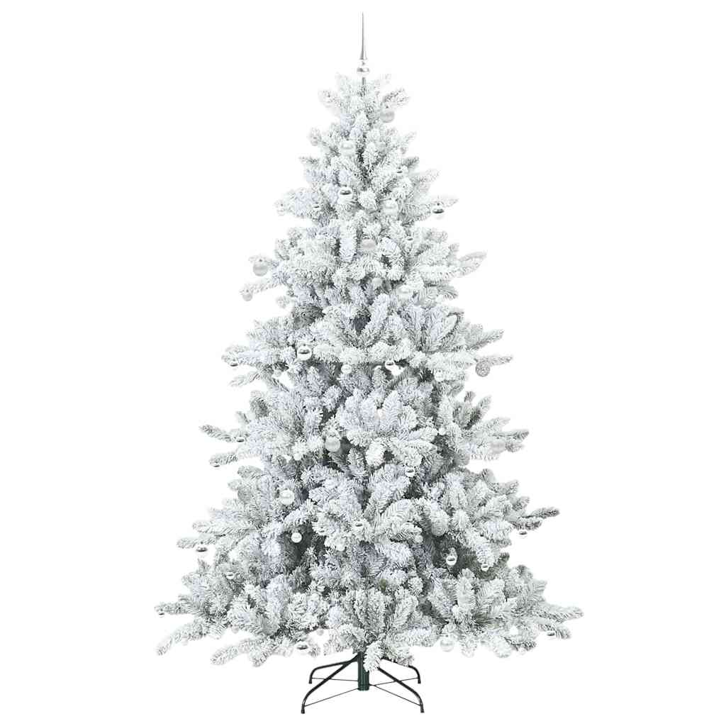 Artificial Hinged Christmas Tree White 240 cm PVC and Steel