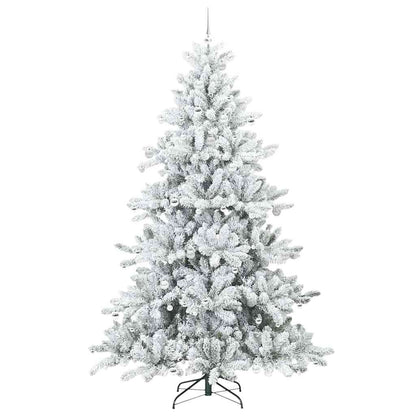 Artificial Hinged Christmas Tree White 240 cm PVC and Steel