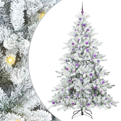 Artificial Hinged Christmas Tree White 240 cm PVC and Steel
