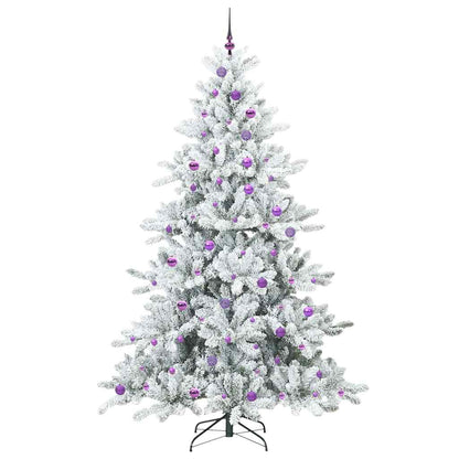 Artificial Hinged Christmas Tree White 240 cm PVC and Steel