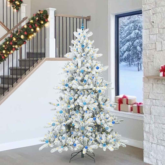 Artificial Hinged Christmas Tree White 240 cm PVC and Steel