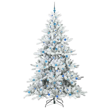 Artificial Hinged Christmas Tree White 240 cm PVC and Steel