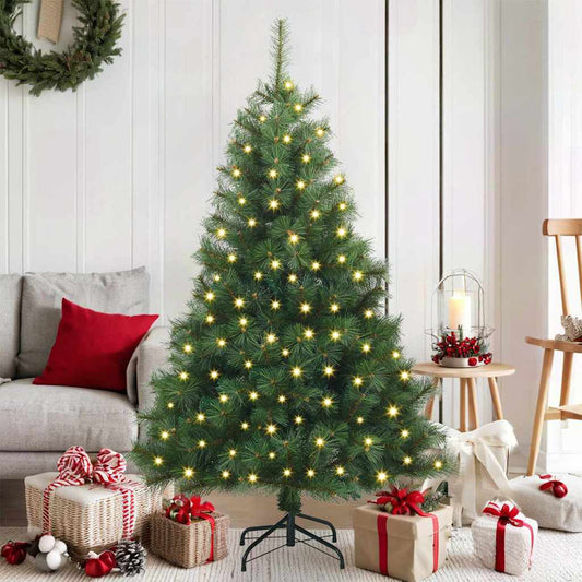 Artificial Christmas Tree with 150 LEDs Green 150 cm PE and PVC