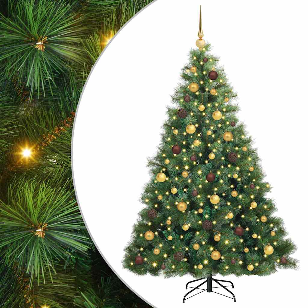 Artificial Christmas Tree with 300 LEDs Green 180 cm PE and PVC