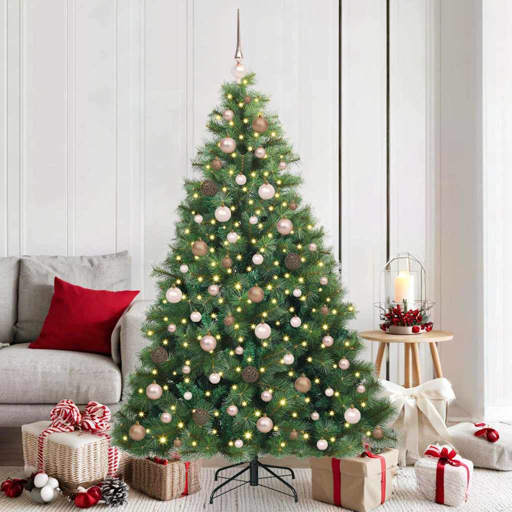 Artificial Christmas Tree with 300 LEDs Green 180 cm PE and PVC