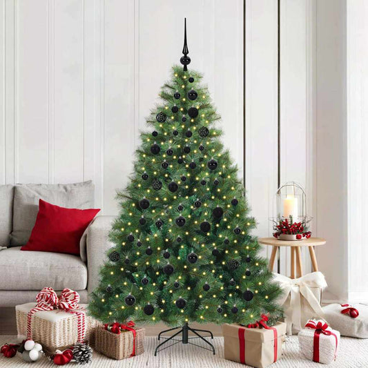 Artificial Christmas Tree with 300 LEDs Green 180 cm PE and PVC