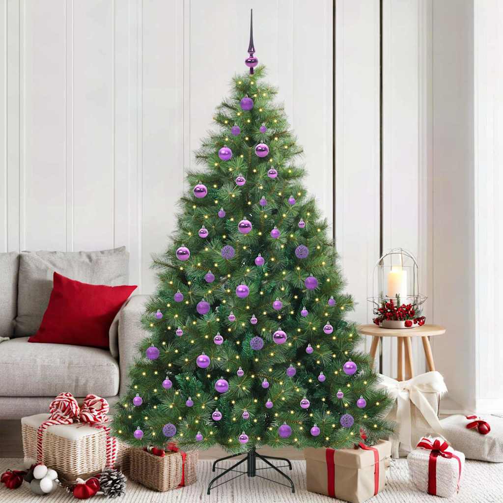 Artificial Christmas Tree with 300 LEDs Green 180 cm PE and PVC