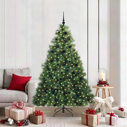 Artificial Christmas Tree with 300 LEDs Green 210 cm PE and PVC