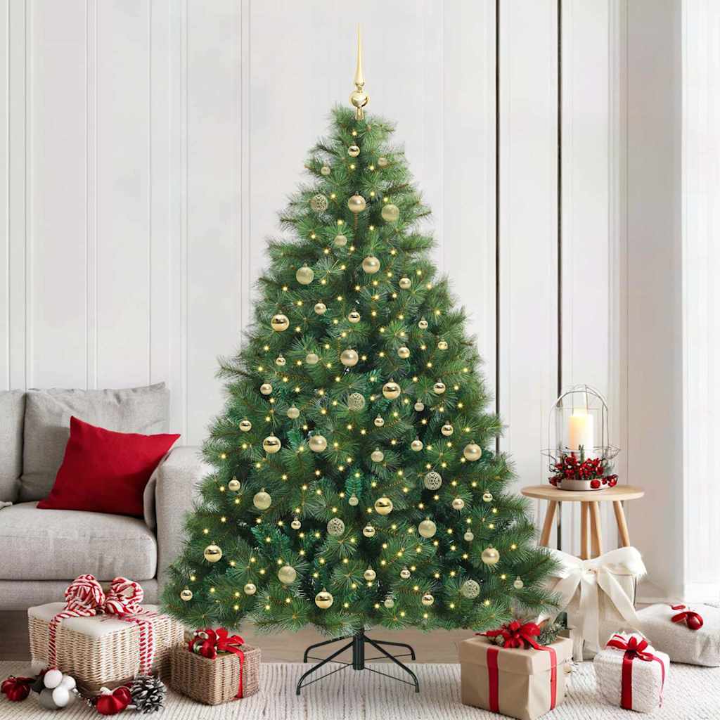 Artificial Christmas Tree with 300 LEDs Green 210 cm PE and PVC